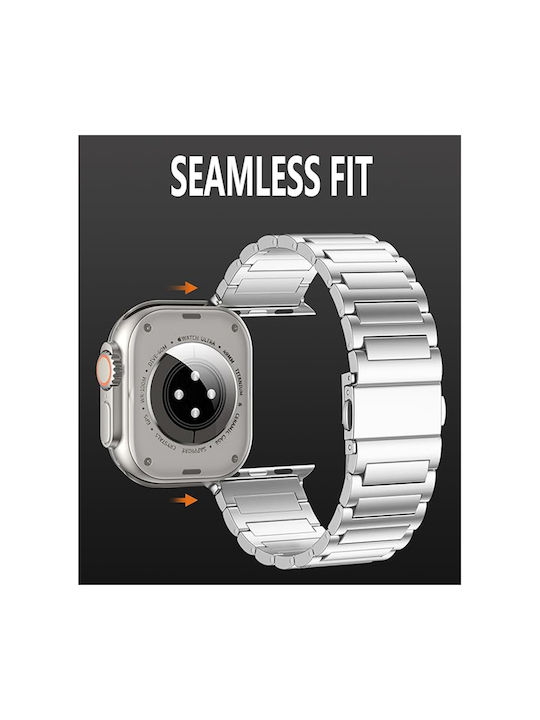 Techsuit W012 Каишка Неръждаема стомана Сребрист (Apple Watch (1-10, SE, Ultra) - Techsuit)
