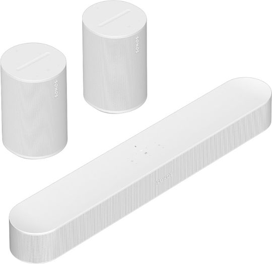 Sonos Home Cinema Speaker Set 5 Entertaintment Set Built-in WiFi Dolby Atmos White with Wireless Speakers Beam (Gen2) & Sub Mini