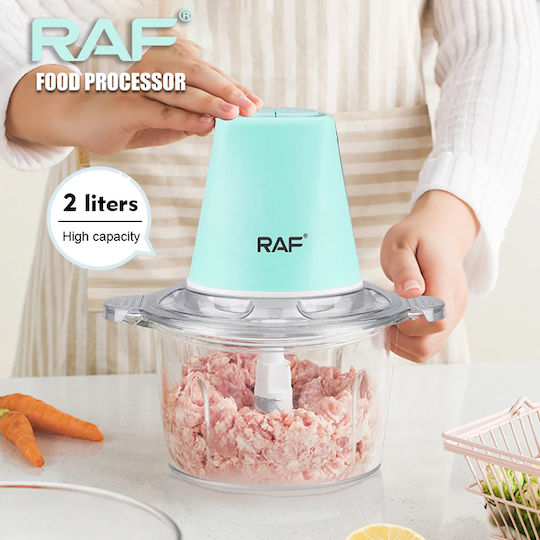 Raf R-7011T Mini Tocător Multi 600W Cu Recipient 2L Turcoaz
