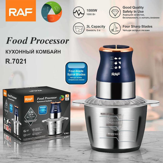 Raf R-7021 Multi Chopper 1000W with 3L Inox Bowl