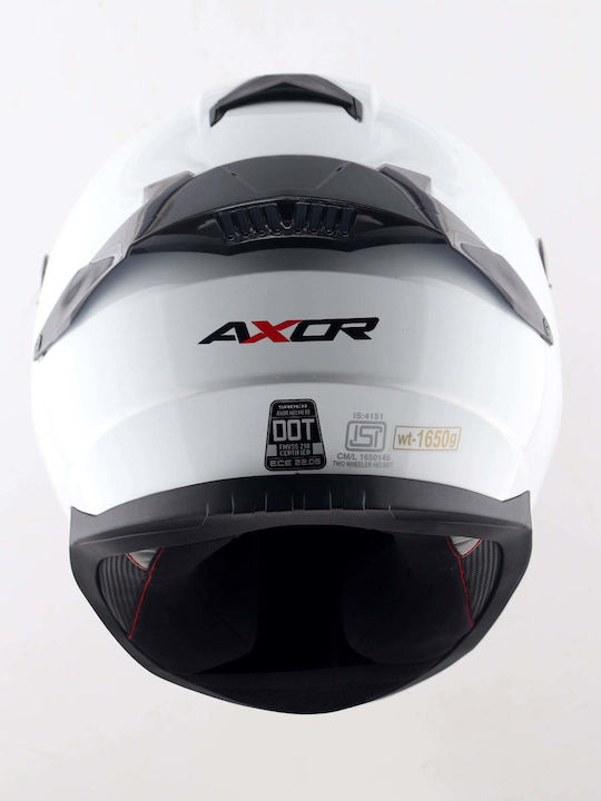 Axor Apex + Δώρο Bluetooth Solid White Motorcycle Helmet Full Face ECE 22.06 1600gr with Pinlock and Sunvisor