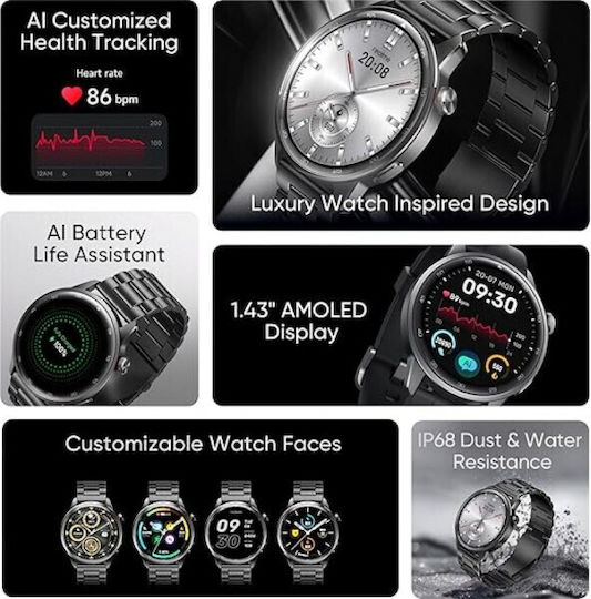 Realme Watch S2 46mm με Παλμογράφο (Metallic Grey)