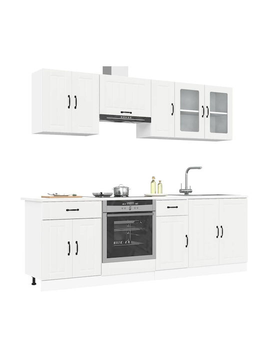 Vidaxl Kitchen Cabinet Set 8 Pieces Kalmar White Engineered Wood