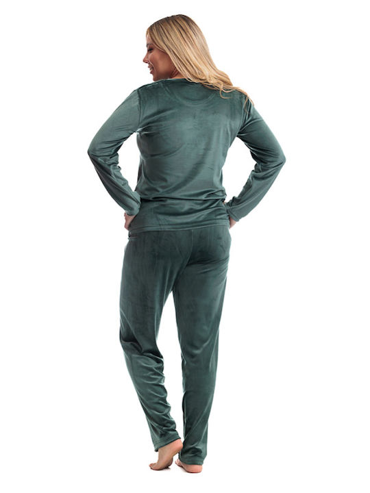Asel Winter Damen Pyjama-Set Khaki