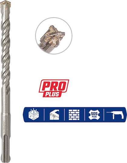 WorkPro Four-Cut Drill with SDS Plus Shank for Masonry 18x250mm