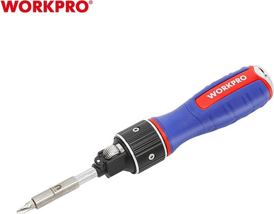 WorkPro Screwdriver Ratchet with Magnetic Interchangeable Tips