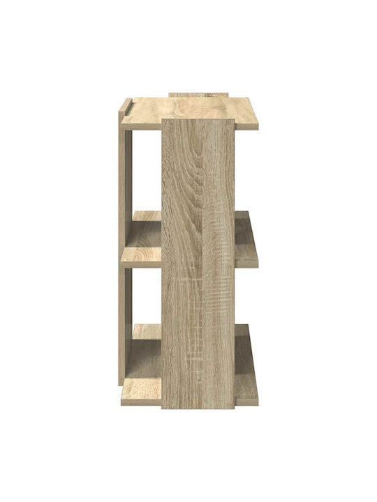 3-Tier Bookcase Sonoma Oak 60x30x60 cm Engineered Wood Brown 60 X 30 X 60 Cm