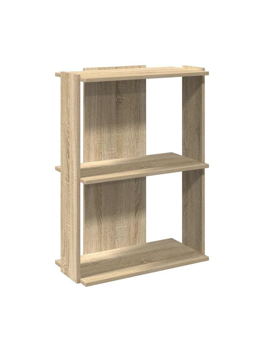 Βιβλιοθήκη 3 Επιπέδων Sonoma Δρυς 60x30x80 Εκ Επεξεργ Ξύλο Καφέ 60 X 30 X 80 Cm