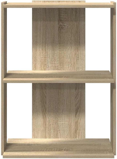 Βιβλιοθήκη 3 Επιπέδων Sonoma Δρυς 60x30x80 Εκ Επεξεργ Ξύλο Καφέ 60 X 30 X 80 Cm