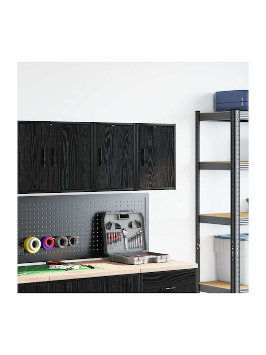 Wall Living Room Cabinet Made of Particle Board Black 30x30x41cm