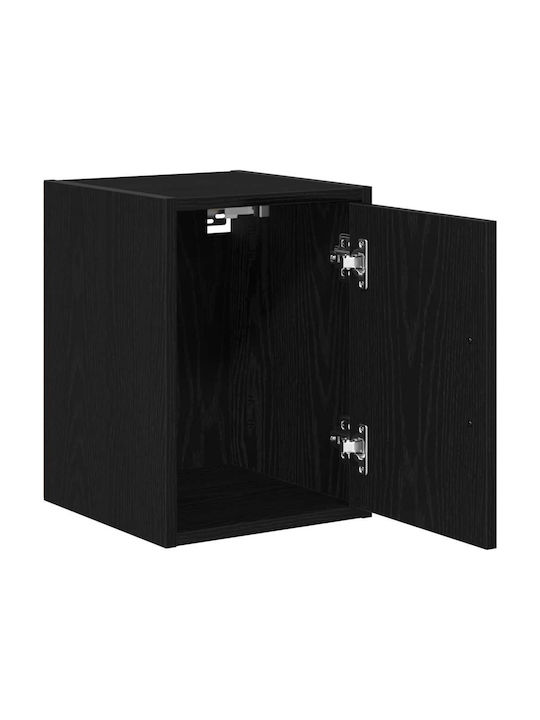 Wall Living Room Cabinet Made of Particle Board Black 30x30x41cm