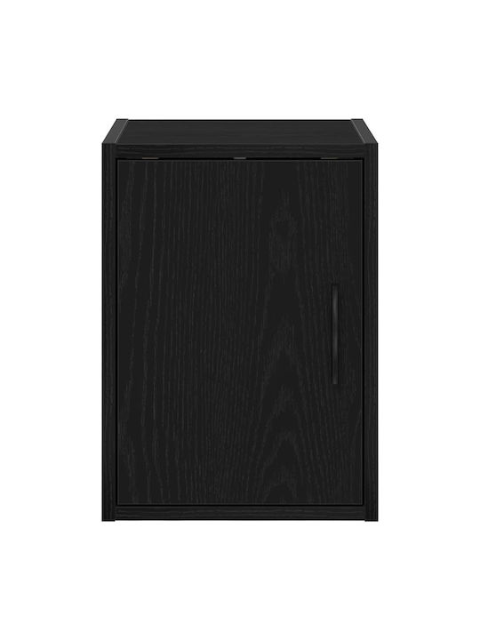 Wall Living Room Cabinet Made of Particle Board Black 30x30x41cm
