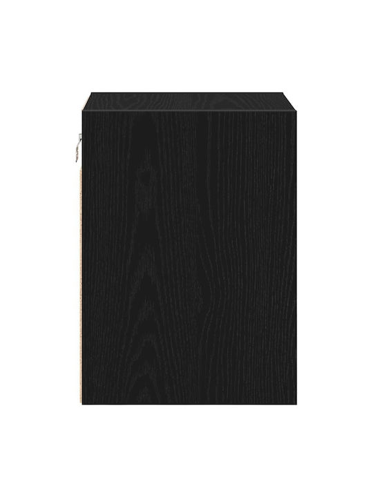 Wall Living Room Cabinet Made of Particle Board Black 30x30x41cm