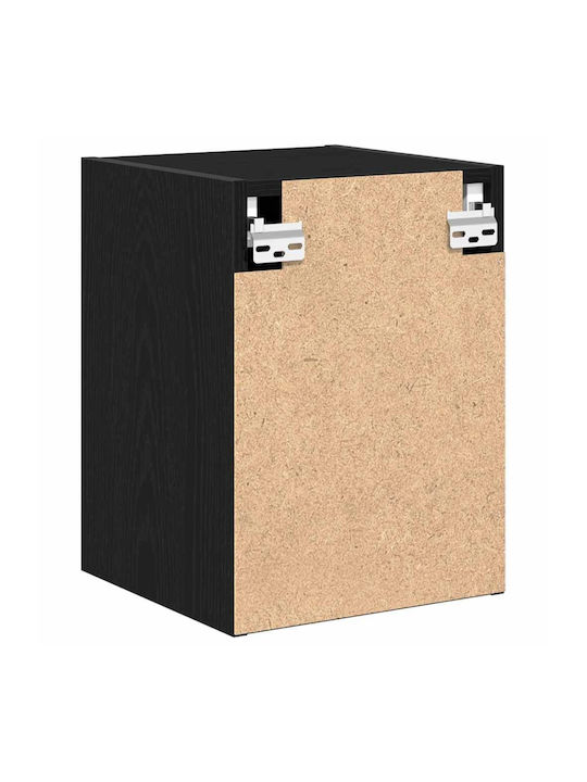 Wall Living Room Cabinet Made of Particle Board Black 30x30x41cm