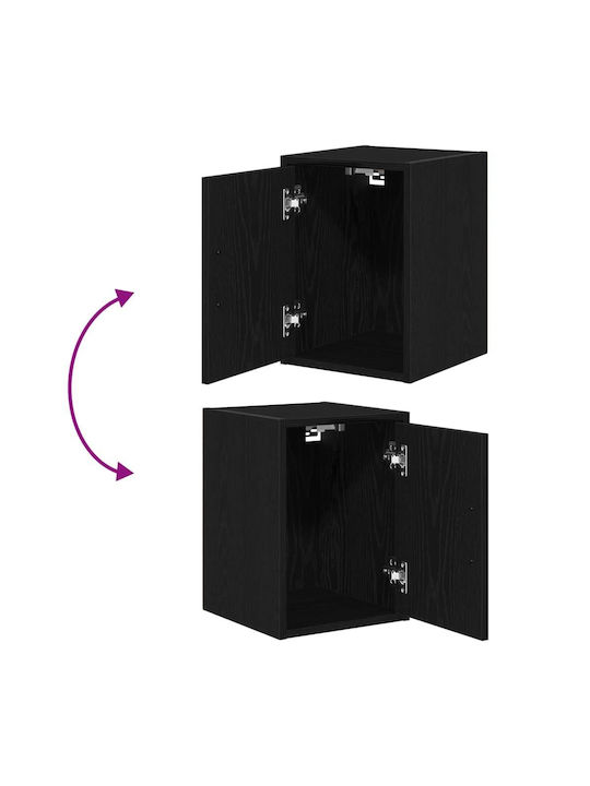 Wall Living Room Cabinet Made of Particle Board Black 30x30x41cm