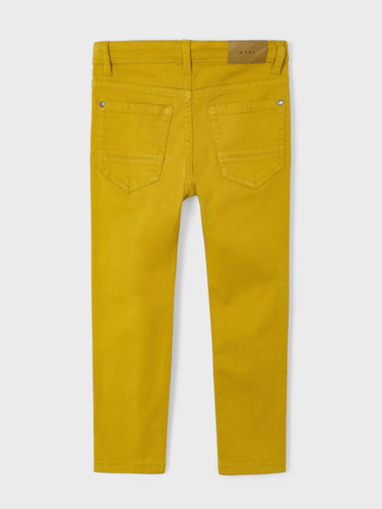 Kids' Fabric Pants Mustard Basic