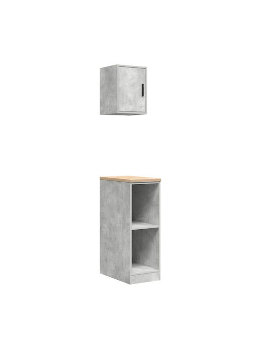 Office Storage Cabinet Grey Concrete L30xW51xH85cm