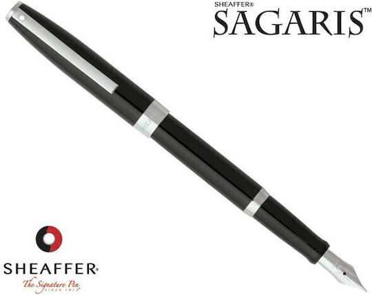 Sheaffer Πένα Γραφής Μαύρη από Ατσάλι με Μαύρο Μελάνι