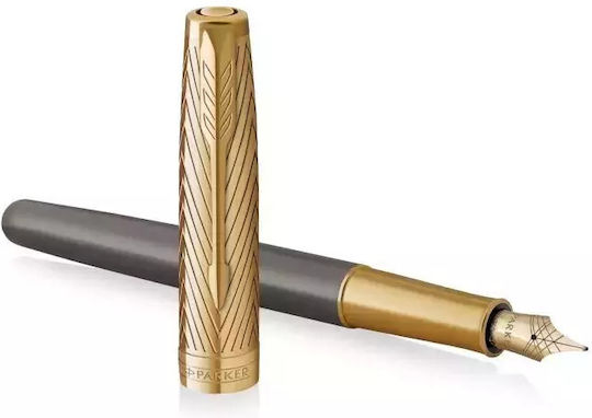 Parker Πένα Γραφής Medium Χρυσή με Μπλε Μελάνι