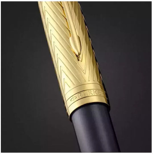 Parker Πένα Γραφής Medium Χρυσή με Μπλε Μελάνι