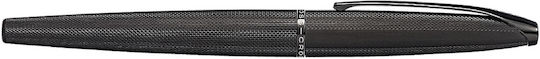 Cross ATX Writing Pen Medium Black made of Steel with Black Ink and with 1 Replacement Nibs
