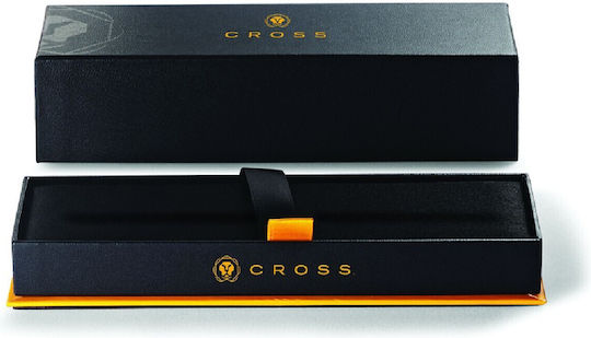 Cross ATX Writing Pen Medium Black made of Steel with Black Ink and with 1 Replacement Nibs