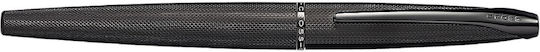 Cross ATX Writing Pen Medium Black made of Steel with Black Ink and with 1 Replacement Nibs
