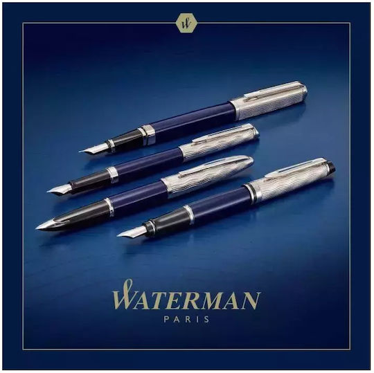 Waterman Special Edition Deluxe Hemisphere Πένα Γραφής Fine Μπλε από Ατσάλι