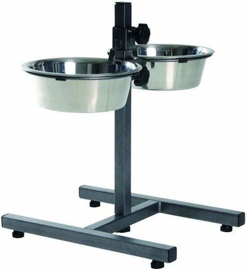 Trixie Edelstahl Schalen Futter & Wasser für Hund & Katze auf Basis von 2x 1.8lt 40cm in Silber Farbe 2Stück