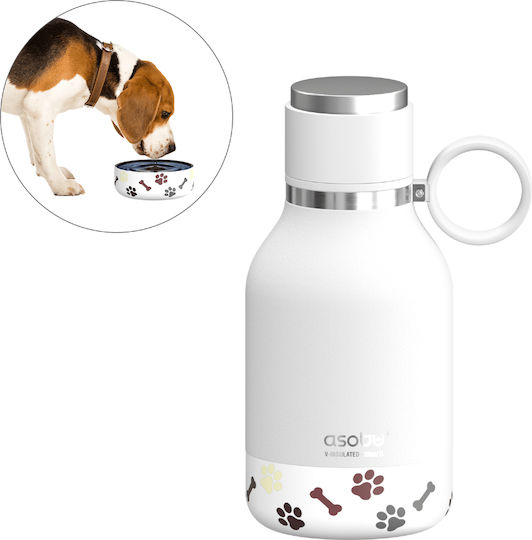 Asobu SD1 Edelstahl Flasche Wasser für Hund & Katze 2x 975ml 14.6cm in Weiß Farbe