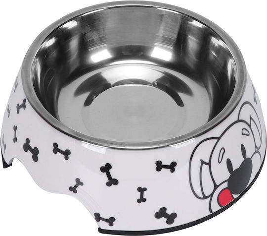 Nunbell Pet Ανοξείδωτο Μπολ Φαγητού & Νερού για Σκύλο & Γάτα 26.5cm σε Λευκό Χρώμα