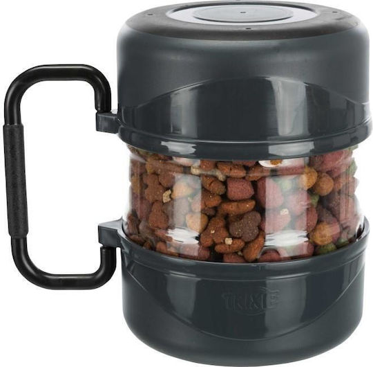 Trixie Travel Set Kunststoff Schalen Futter & Wasser für Hund & Katze auf Basis von 2x 750ml in Schwarz Farbe
