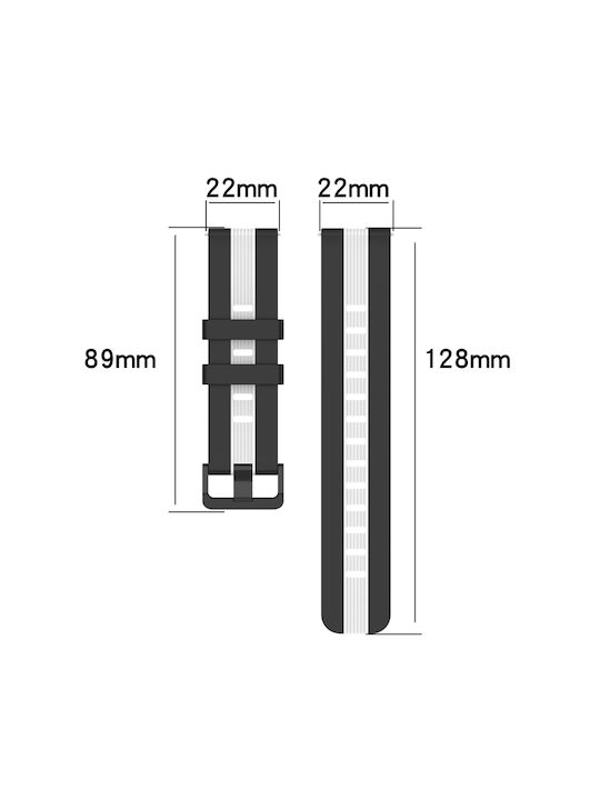 Huawei Watch GT Runner Vertical Two-Tone Silicone Watch Strap 22mm Black+Red