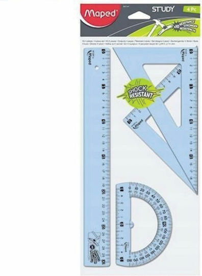 Maped Set of 4 Geometric Instruments Plastic Unbreakable
