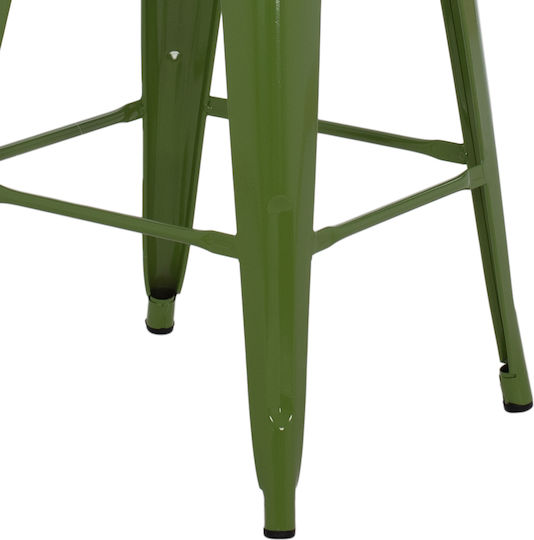 Μεταλλικό Σκαμπό Μπαρ Εξωτερικού Χώρου Melita Light Olive Green 43x43x67cm