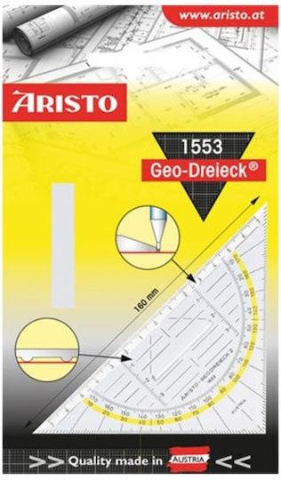 Aristo Geo Dreieck Γεωμετρικό Τρίγωνο Πλαστικό Διάφανο 16cm