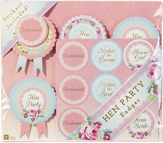 Talking Tables Partyaufkleber mit Thema "Ehe" 1TS4-HEN-BADGE