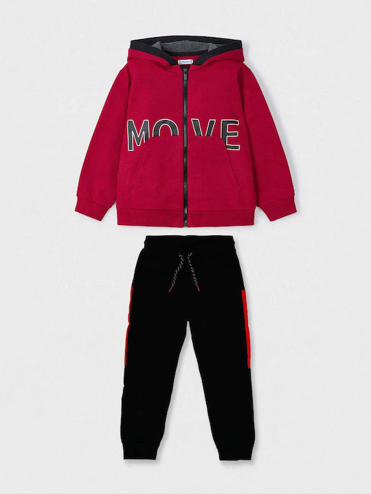 Mayoral Kids Sweatpants Set Red 3pcs