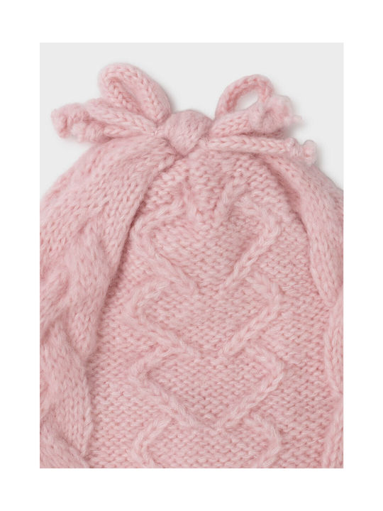 Mayoral Kids Beanie Set with Scarf & Gloves Knitted Pink for Newborn