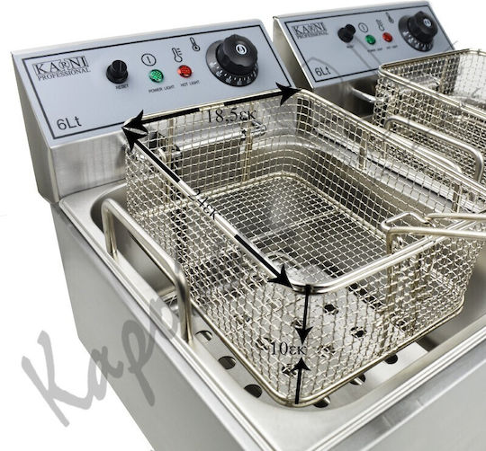Karni Electric Fryer Double 5.6kW Capacity 2x6lt 54.5x41.5x28.5cm