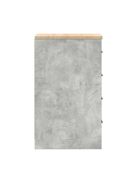 Vidaxl Garage Storage Cabinet 30x51x85 cm Solid Pine Wood Grey