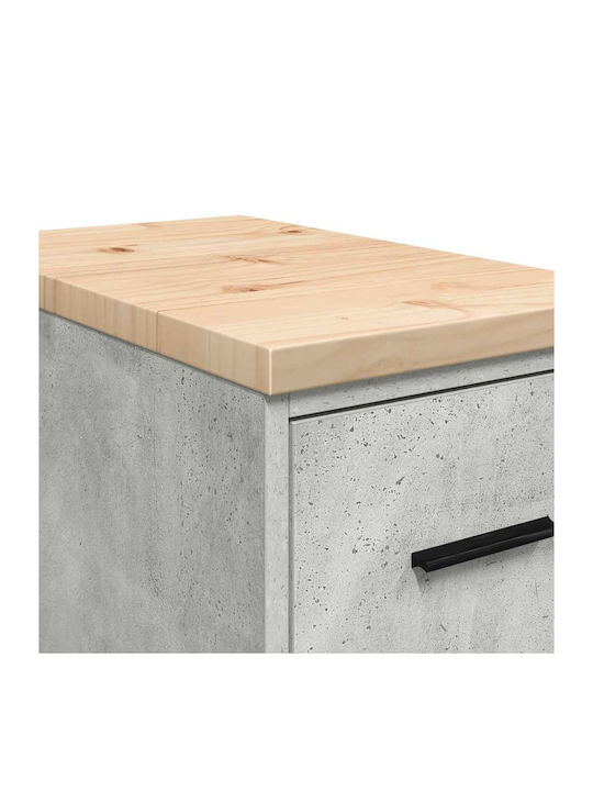 Vidaxl Garage Storage Cabinet 30x51x85 cm Solid Pine Wood Grey