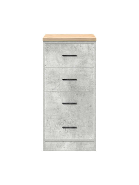Ντουλάπι Γραφείου από Μασίφ Ξύλο Γκρι 40x51x85cm