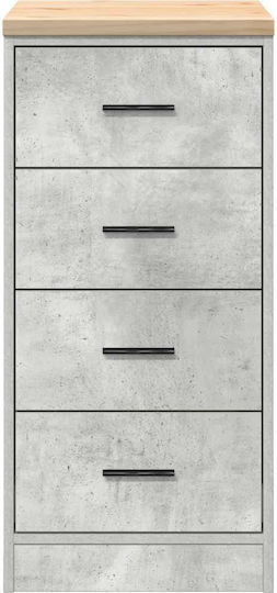 vidaXL Office Storage Drawer from Solid Wood Grey 40x51x85cm