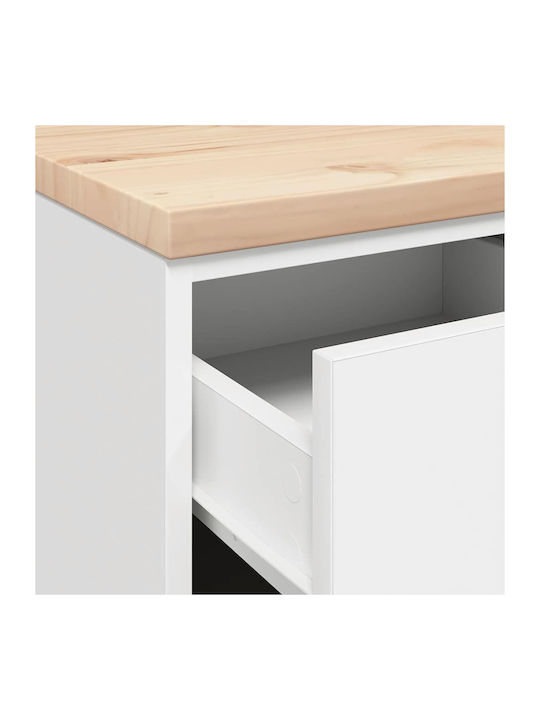 Ντουλάπι Γραφείου από Μασίφ Ξύλο Λευκό 40x51x85cm
