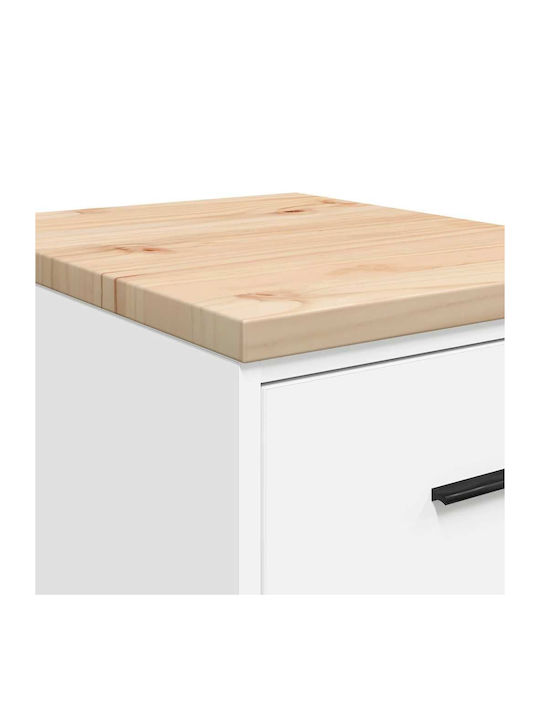 Ντουλάπι Γραφείου από Μασίφ Ξύλο Λευκό 40x51x85cm