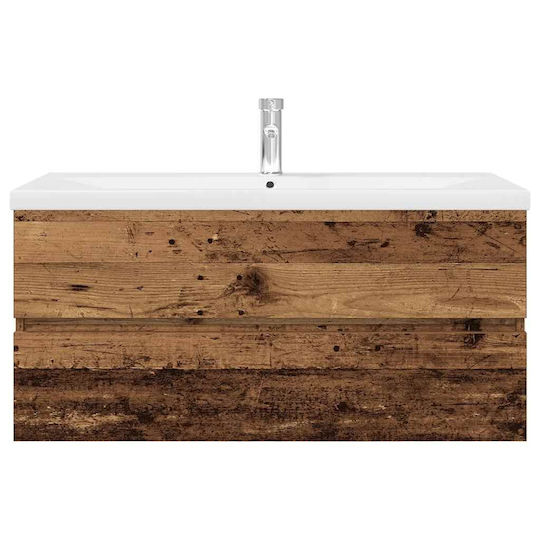 vidaXL Πάγκος με Νιπτήρα Μ100xΒ38.5xΥ45cm Καφέ