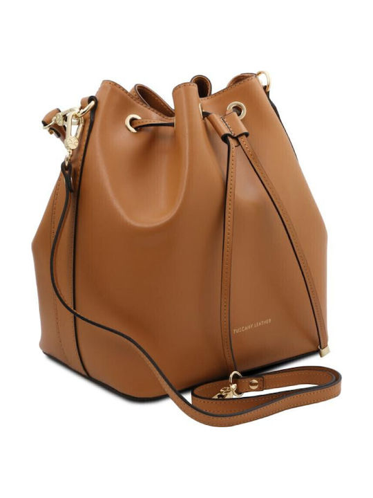Vittoria Leather Women's Pouch Shoulder Cognac