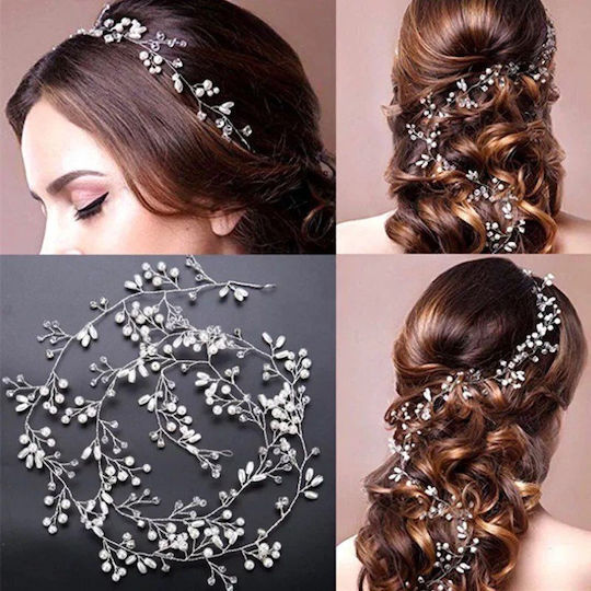 Bijuterii de Păr pentru Mireasă cu Cristale Strălucitoare Argintii Rhinestone Ba39 Hrd-ba39