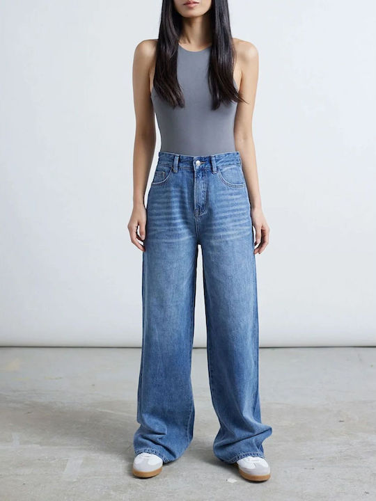 Women's Jean Trousers in Wide Line Blue